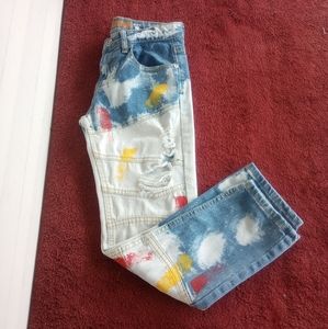 Demolition Jeans Kids Size 8 Distressed Paint